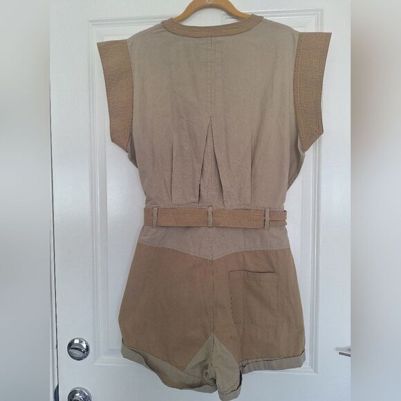 Mes Demoiselles Classic Tan Color  Cotton Jumpsuit Romper Size  36 - Picture 3 of 9